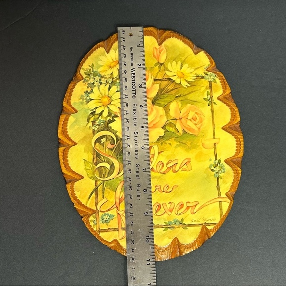 SISTERS are Forever by Gail Munro DeCoupage Wood Oval Plaque Wall Hanging - Picture 7 of 9